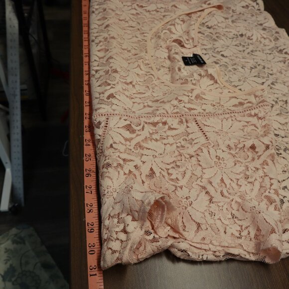 Torrid Sheer Lace Blouse Women 5X Pink Bohemian Hippie Cottagecore Romantic Boho - Picture 9 of 13